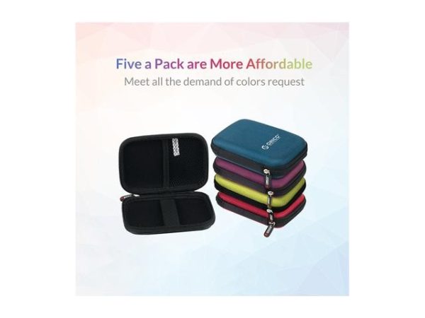 [5 Color in Pack] ORICO Portable 2.5 inch HDD Protective Carry Case Cover Bag Carrying Shell Case for 2.5" HDD Protector Bag