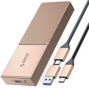 ORICO M.2 NVMe SSD Enclosure 40Gbps PCIe3.0x4 USB Type-C Aluminum Adapter, NVMe 2280 M-Key(B+M Key) External Solid State Drive Case,Compatible with Thunderbolt 3/4 USB3.2/3.1/3.0/Type C - Rose Gold,M.2 NVME SSD,USB 3.2 Gen2x2 (20Gbps)