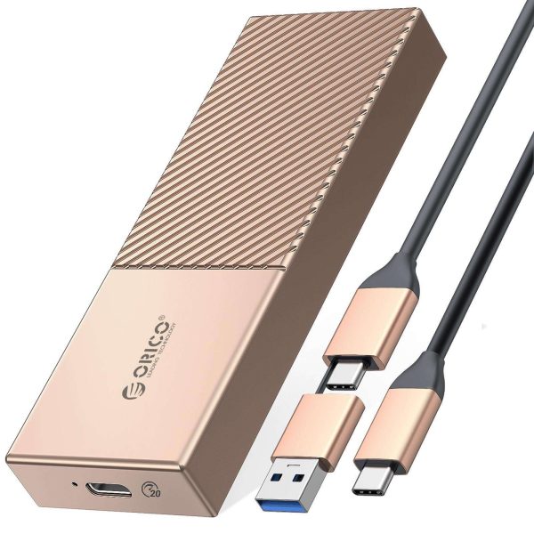 ORICO M.2 NVMe SSD Enclosure 40Gbps PCIe3.0x4 USB Type-C Aluminum Adapter, NVMe 2280 M-Key(B+M Key) External Solid State Drive Case,Compatible with Thunderbolt 3/4 USB3.2/3.1/3.0/Type C - Rose Gold,M.2 NVME SSD,USB 3.2 Gen2x2 (20Gbps)