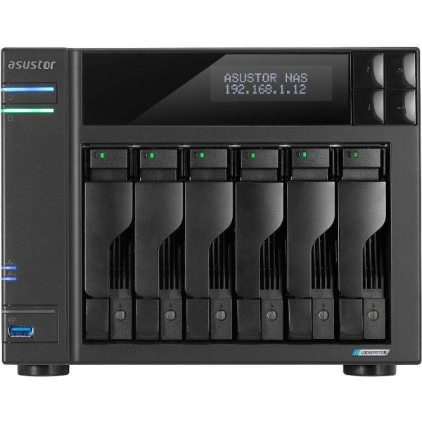 Asustor AS6706T Lockerstor 6 Gen2,4Bay NAS,Quad-Core 2.0GHz CPU,Dual 2.5GbE Ports,8GB DDR4,Four M.2 SSD Slots (Diskless)