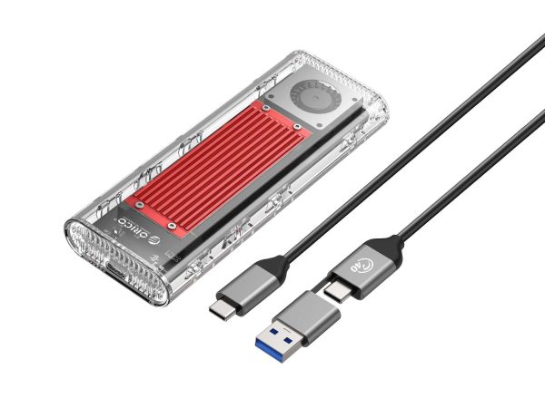 ORICO TCM2-C3 Aluminum USB 3.1 Gen2 Type-C NVMe M.2 Hard Drive Enclosure 10Gbps Date Transfer Rate Support UASP Protocol with Type-C to C Cable - Red - Red,USB 4.0 (40Gbps) (USB-C),1,M.2 NVMe 40Gbps,1 Bay