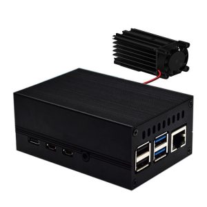 Raspberry Pi 4B mainboard protective shell aluminum alloy case built-in cooling fan