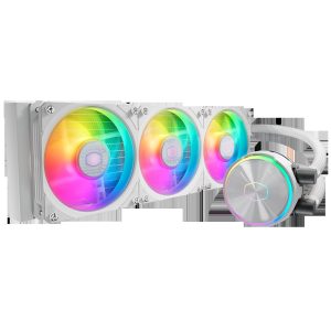 Cooler Master MasterLiquid 360 Atmos ARGB Close-Loop AIO Liquid Cooler, Customize Pump, Sickleflow Edge PWM Fans, 360mm Radiator, CryoFuze, AMD Ryzen AM5/AM4, Intel LGA1700/1200 (MLX-D36M-A25PZ-R1) - 3 Fan Slots (120 mm),White,MasterLiquid PL360 FLUX