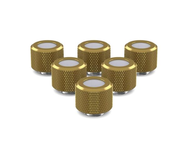 PrimoChill 12mm OD Rigid SX Fitting - 6 Pack - Candy Gold