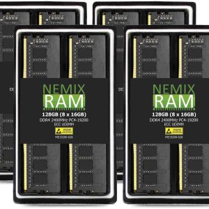 NEMIX RAM 32GB 2x16GB DDR4-2400 PC4-19200 2Rx8 ECC Unbuffered Memory - 128GB (8 x 16GB)