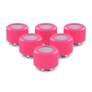PrimoChill 14mm OD Rigid SX Fitting - 6 Pack - UV Pink