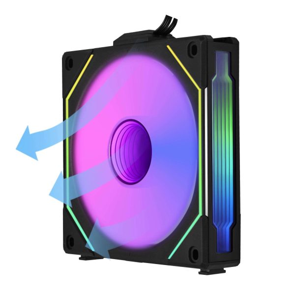 LIAN LI UNI FAN SL INFINITY 120 RGB WHITE  REVERSE BLADE VERSION ---UF-RSLIN120-1W (No controller included) - Black