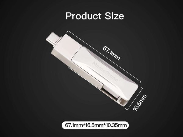 KingSpec MemoStone Series 1TB 2-in-1 USB 3.2  Portable SSD speed up to 490 MB/s Reading,Type-C Thumb Drive  for Android Phone,Compatible with Computer/Laptop USB-C(USSD) 1TB