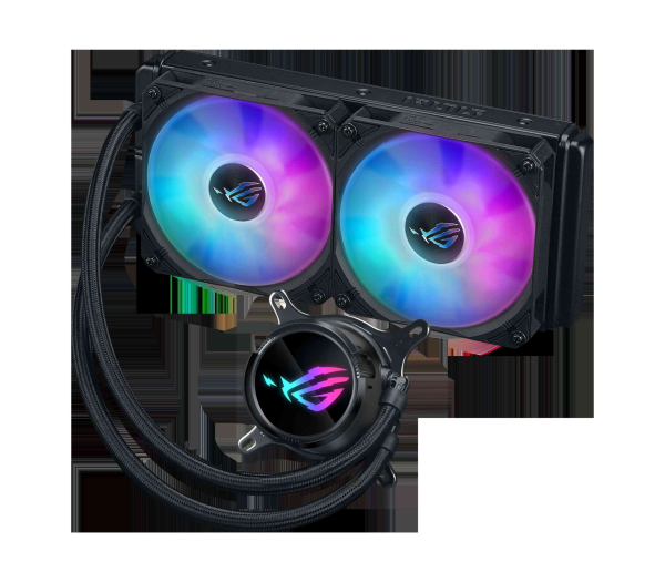 ASUS ROG Strix LC III 360 ARGB all-in-one CPU liquid cooler with 360° rotatable water block, Asetek’s new Gen7 v2 pump, premium ROG ARGB fans, and 10+ custom Aura lighting effects - 2 Fan Slots (120 mm),Black,ROG STRIX LC III 240 ARGB