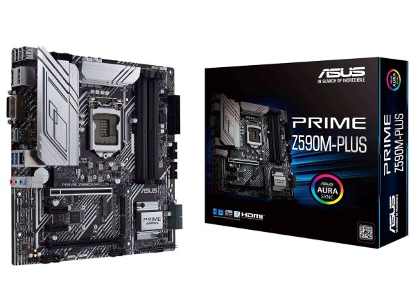 ASUS ROG Maximus XIII Hero (WiFi 6E) Z590 LGA 1200 (Intel 11th/10th Gen) ATX Gaming Motherboard (PCIe 4.0, 14+2 Power Stages, DDR4 5333+, Dual 2.5Gb LAN, Thunderbolt 4 Onboard, Bluetooth v5.2. - PRIME Z590M-PLUS