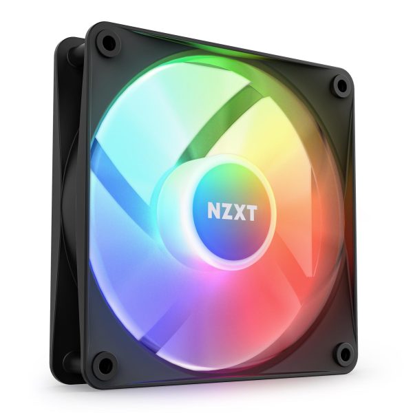 NZXT F120 RGB Core Fan - RF-C12TF-W1 - 120mm Hub-Mounted RGB Fan - Sublime RGB Lighting - PWM Control - Triple, 120mm Case Fan - White - 120 mm,Black,1 Pack