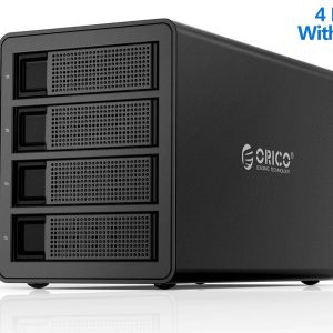 ORICO 5 Bay Raid Enclosure External Hard Drive Enclosure Case Support 90TB for 2.5/3.5 in HDD SSD Aluminum Hard Drive Docking Station for Enterprise Data Storage Built-in 150W Power With Raid - Black,USB 3.0,With RAID,4 Bay,4 Bay w/ Raid 3549RU3