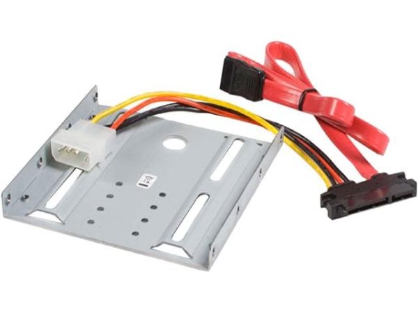 Metal 3.5" to 5.25" Drive Adapter Bracket - 1 x 2.5in (SATA),1 x 3.5in