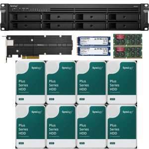 Synology RS1221+ RackStation with 4GB RAM, 1.6TB (2x800GB) Synology Cache 10GbE and 32TB (8 x 4TB) of Synology Plus NAS Drives Fully Assembled and Tested By CustomTechSales - 16GB DDR4,32TB (8 x 4TB)