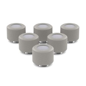 PrimoChill 12mm OD Rigid SX Fitting - 6 Pack - TX Matte Silver