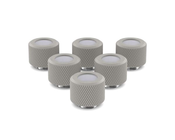 PrimoChill 12mm OD Rigid SX Fitting - 6 Pack - TX Matte Silver