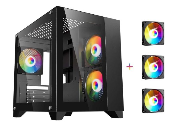 DIYPC Micro ATX Tower Black