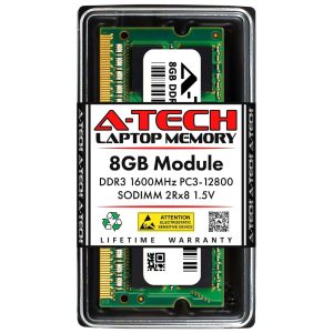A-Tech 16GB (2x8GB) DDR3 / DDR3L 1600MHz SODIMM PC3L-12800 2Rx8 1.35V CL11 Non-ECC Unbuffered 204-Pin SO-DIMM Notebook Laptop RAM Memory Upgrade Kit - 8GB,DDR3 1600 (PC3 12800),11