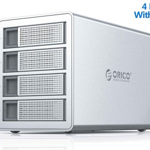ORICO 5 Bay Raid Enclosure External Hard Drive Enclosure Case Support 90TB for 2.5/3.5 in HDD SSD Aluminum Hard Drive Docking Station for Enterprise Data Storage Built-in 150W Power With Raid - Silver,USB 3.0,With RAID,4 Bay,4 Bay w/ Raid 3549RU3