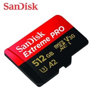 SanDisk 128GB Extreme PRO® microSD UHS-I Card with Adapter C10, U3, V30, A2, 200MB/s Read 90MB/s Write SDSQXCD-128G-GN6MA - 512GB