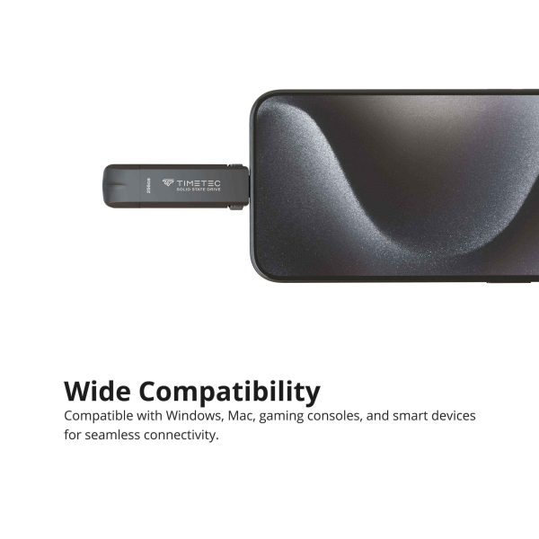 Timetec 256GB Pro Portable USB 3.2 Gen 2 Type-C/Type-A SSD Read Speed 1000MB/s Solid State Drive Stick