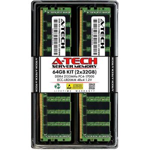 128GB (2x64GB) RAM for Dell PowerEdge R430, R530, R630, R630 XL, R730, R730 XL, R730xd, R730xd XL, R830, R930 | 13th Gen. Rack Servers | DDR4 2133MHz ECC LRDIMM PC4-17000 4Rx4 Load Reduced Memory Kit - 64GB (2 x 32GB),DDR4 2133 (PC4 17000)