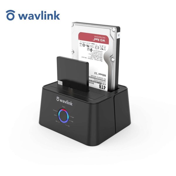 Wavlink USB 3.0 to SATA I/II/II Dual Bay External Hard Drive Docking Station for 2.5" 3.5" SATA HDD/SSD Enclosure 2x 16TB Hard Drive Enclosure With UASP, Support Offline Clone Duplicator, Auto Sleep