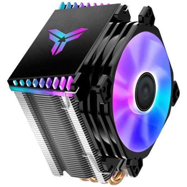 JONSBO CR1400 COLOR CPU Cooler H126mm,Air Cooling Tower Radiator, Desktop PC AM4/AM5 heatsink, 4 Copper Heatpipes for AMD /Intel LGA1700/1200/115X ,  92mm RGB Fan,  Auto Rainbow Lighting on Top, Black