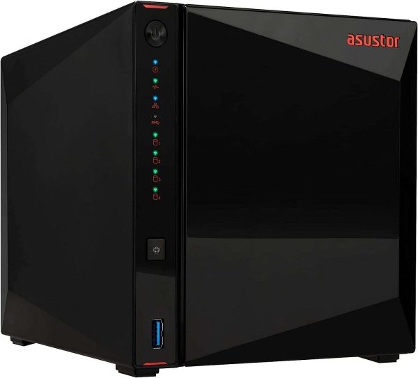 Asustor AS5402T 2 Bay NAS Storage, Quad-Core 2.0GHz CPU, 4xM.2 NVMe SSD Slots, 2x2.5GbE Ports, 4GB DDR4 RAM, Gaming Network Attached Storage, Home Personal Cloud Storage (Diskless) - 4 Bay Enclosure,AS5404T