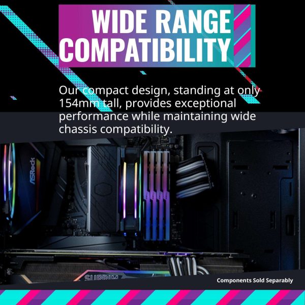Cooler Master Hyper 212 Halo Black CPU Air Cooler, MF120 Halo² Fan, Dual Loop ARGB, Aluminum Top Cover, 4 Copper Heat Pipes, 154mm (H) for AMD Ryzen AM5/AM4, Intel LGA1700/1200 (RR-S4KK-20PA-R1)