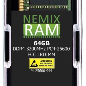256GB Kit (4 x 64GB) DDR4-3200 PC4-25600 ECC Load Reduced Memory for ASRock Rack ROMED8-2T AMD EPYC Board by NEMIX RAM - 64GB