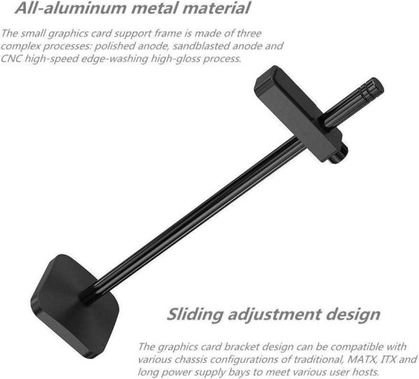 Graphics Card GPU Brace Support, Video Card Sag Holder Bracket, Anodized Aerospace Aluminum (Black)