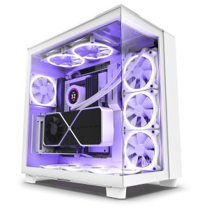 NZXT H9 Flow - All Black - CM-H91FB-01 - Dual-Chamber Mid-Tower Airflow Case - H9 Elite (White)