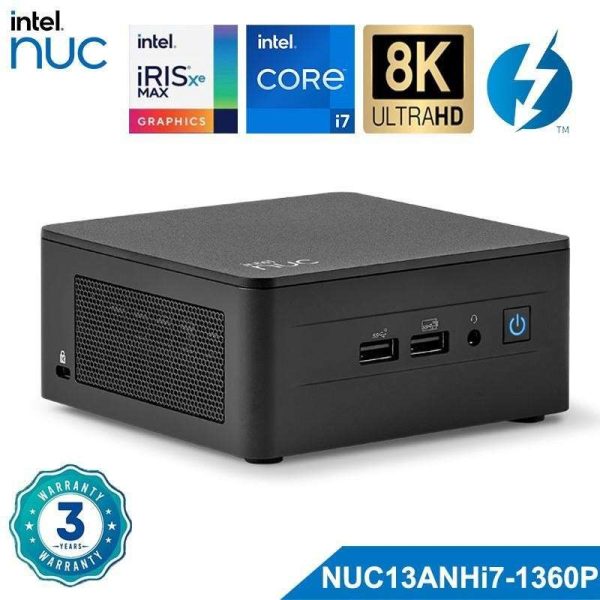 Intel nuc 13 Pro Arena Canyon NUC13ANHi7 Core i7-1360P Latest 13TH Gen Intel Core Processor Intel Iris Xe Graphics Wi-Fi 6E Thunderbolt 4 32G RAM 1T SSD US Power Cord included