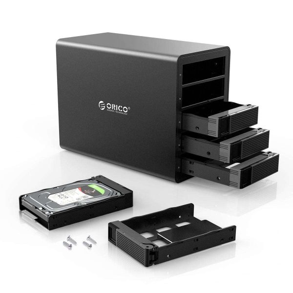 ORICO 5 Bay Hard Drive Enclosure Full Aluminum Type-C USB 3.1 Gen2 (10Gbp/s)  2.5/3.5 inch HDD SSD for Enterprise Class Data Storage, Support Daisy Chain 3559C3