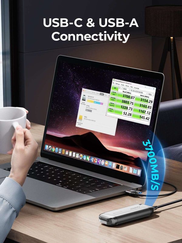 ORICO Silverstone Portable SSD 3700MB/s External Solid State Drive 1TB Type- C Aluminum Alloy PSSD Built-in Cooling Fan