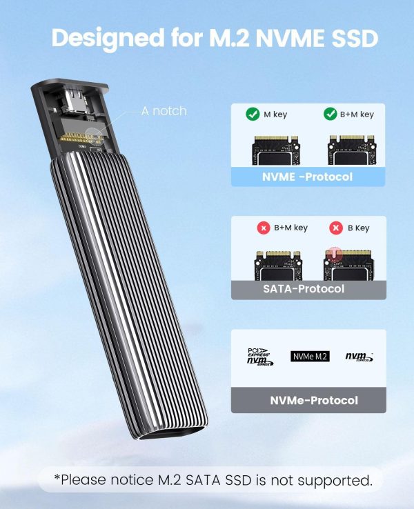 ORICO M.2 NVMe SSD 512GB PCIe Gen3. X4, NVMe 1.3 64L 3D NAND QLC Internal Solid State Drive 2280 with M.2 NVMe SSD Enclosure