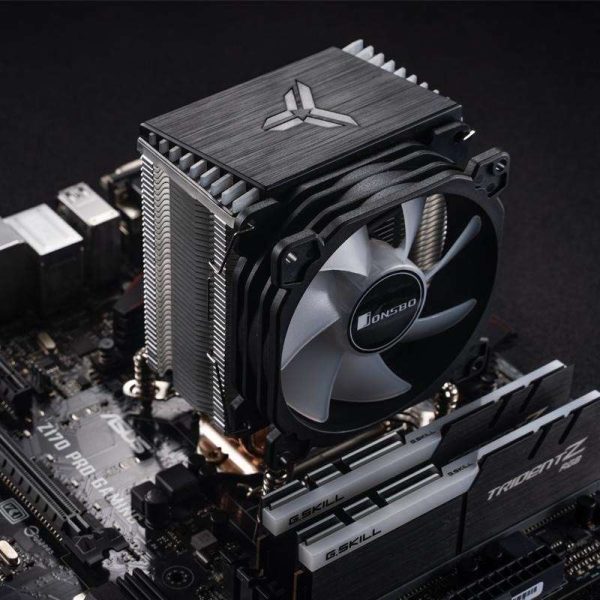 JONSBO CR1400 COLOR CPU Cooler H126mm,Air Cooling Tower Radiator, Desktop PC AM4/AM5 heatsink, 4 Copper Heatpipes for AMD /Intel LGA1700/1200/115X ,  92mm RGB Fan,  Auto Rainbow Lighting on Top, Black