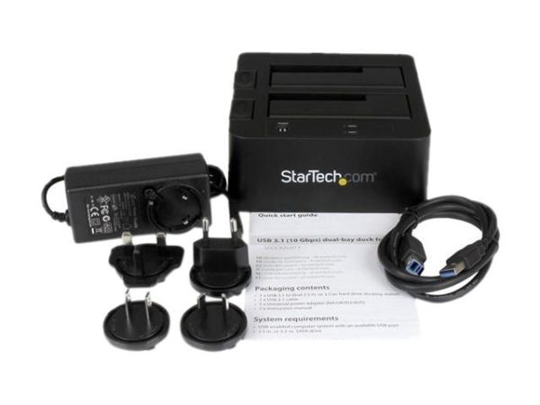 StarTech.com USB 3.1 Gen 2 (10Gbps) Dual-Bay Dock for 2.5"/3.5" SATA SSD/HDDs with UASP