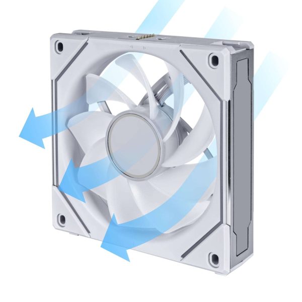 LIAN LI UNI FAN SL INFINITY 120 RGB WHITE  REVERSE BLADE VERSION ---UF-RSLIN120-1W (No controller included)