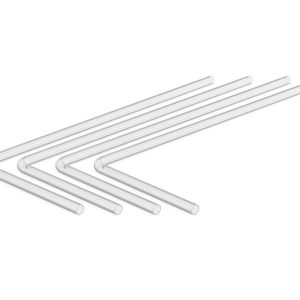 PrimoChill Frosted 90 Degree Pre-Bent 10mm ID x 14mm OD Rigid PMMA/Acrylic Tube - 200mm x 500mm - 4 Pack
