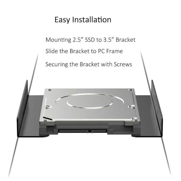 GLOTRENDS 2.5 to 3.5 Inch SSD HDD Holder Metal Mounting Bracket (2 packs)