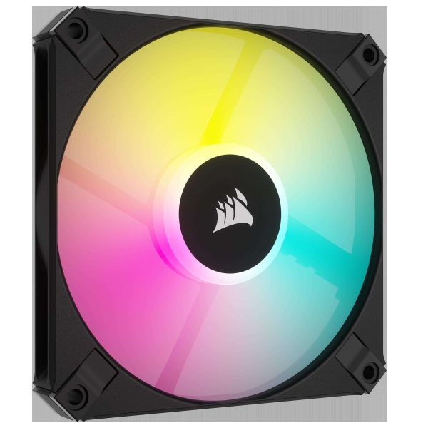 CORSAIR AF SLIM Series, AF120 RGB SLIM, 120mmx15mm Fluid Dynamic RGB Fan, Dual Pack with Lighting Node CORE