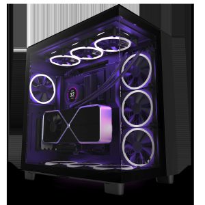 NZXT H9 Flow - All Black - CM-H91FB-01 - Dual-Chamber Mid-Tower Airflow Case - H9 Elite (Black)