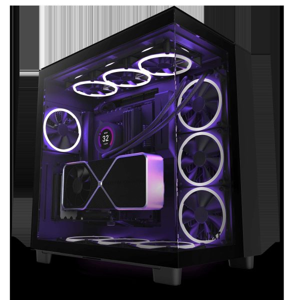 NZXT H9 Flow - All Black - CM-H91FB-01 - Dual-Chamber Mid-Tower Airflow Case - H9 Elite (Black)