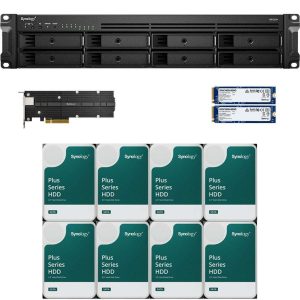 Synology RS1221+ RackStation with 4GB RAM, 1.6TB (2x800GB) Synology Cache and 32TB (8 x 4TB) of Synology Plus NAS Drives Fully Assembled and Tested By CustomTechSales