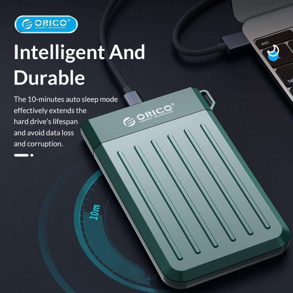 ORICO USB3.0 Micro-B to SATA3.0 Hard Drive Enclosure, Portable 2.5inch External Hard Drive Case Support UASP for 2.5'' SSD/HDD for Laptop, PS4, Xbox,Router,Green - M25U3