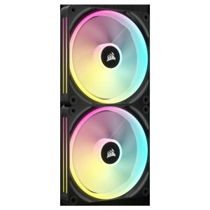 CORSAIR QX RGB Series, iCUE LINK QX120 RGB, 120mm Magnetic Dome RGB Fan, Starter Kit - 140mm,Dual Pack