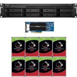 Synology RS1221+ RackStation with 4GB RAM, E10G18-T2 10GbE Adapter and 32TB (8 x 4TB) of Seagate Ironwolf NAS Drives Fully Assembled and Tested By CustomTechSales - 4GB DDR4,32TB (8 x 4TB)