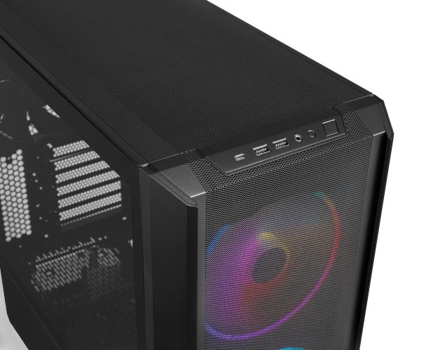LIAN LI LANCOOL 216RX Black Steel / Tempered Glass ATX Mid Tower Computer Case ,2x 16 cm ARGB Fans Included ----LANCOOL 216RX